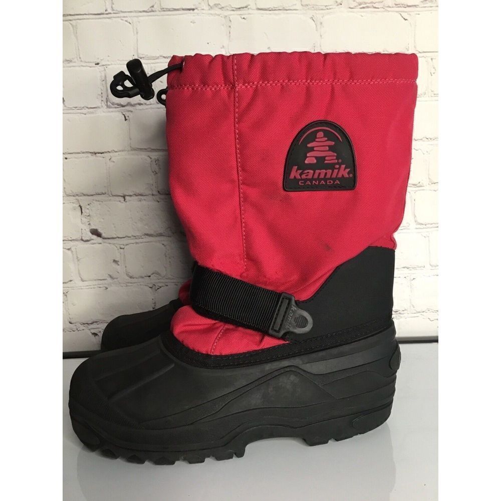 KAMIK Women's Kids Youth‎ size 5 Pink Magenta And Black Duck Winter Snow Boots